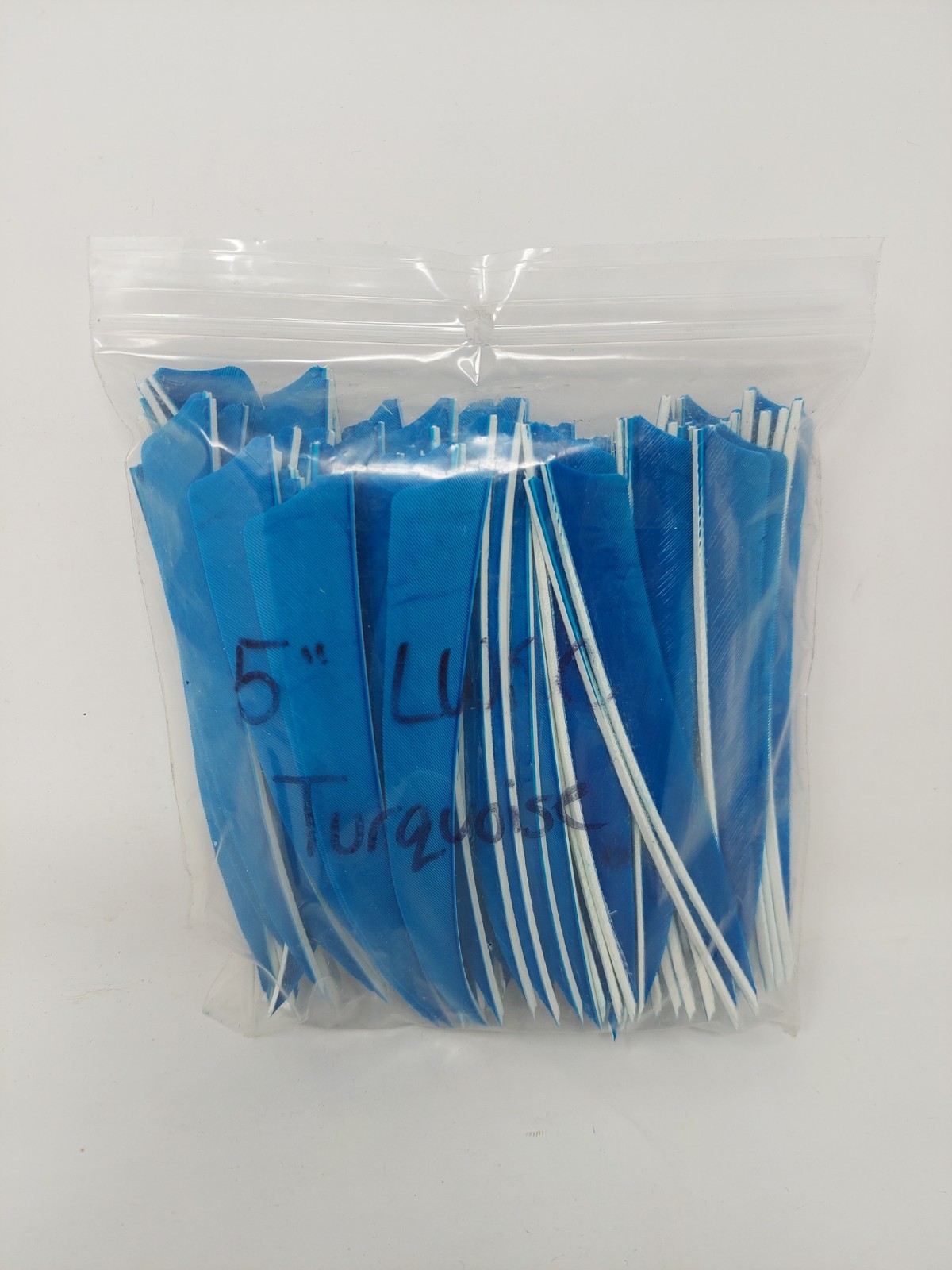 100 Pack Archery Arrow Feathers 5" Left Wing: Shield Turquoise Blue