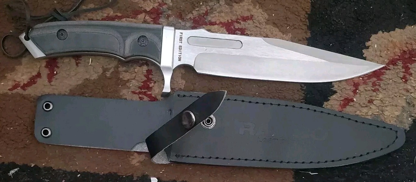 Rambo Last Blood Stallone Black Handle Bowie Knive Knife Rambo V NEW IN BOX