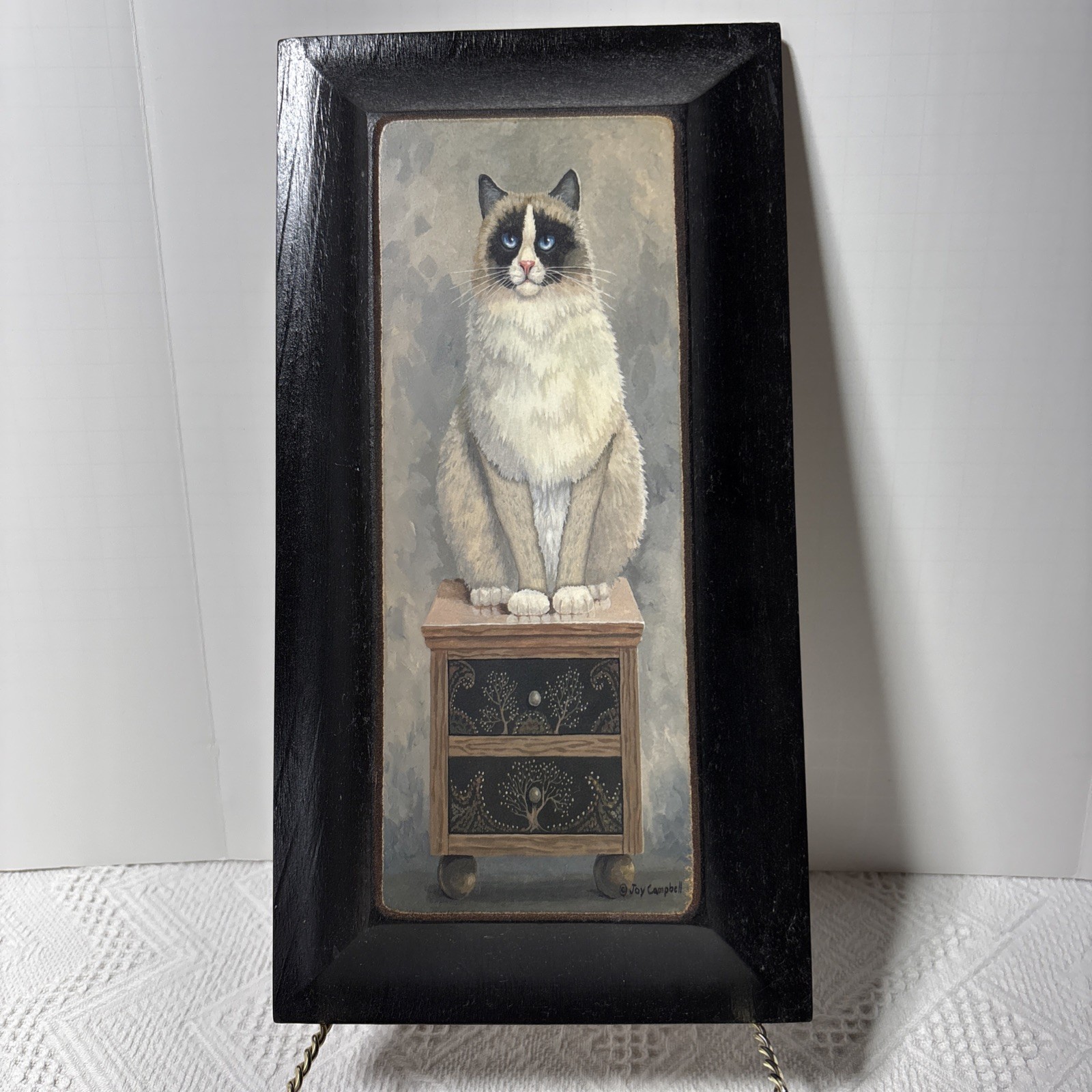 Cat Decor Painting On Wood Joy Campbell Siamese Blue Eyed Cat
