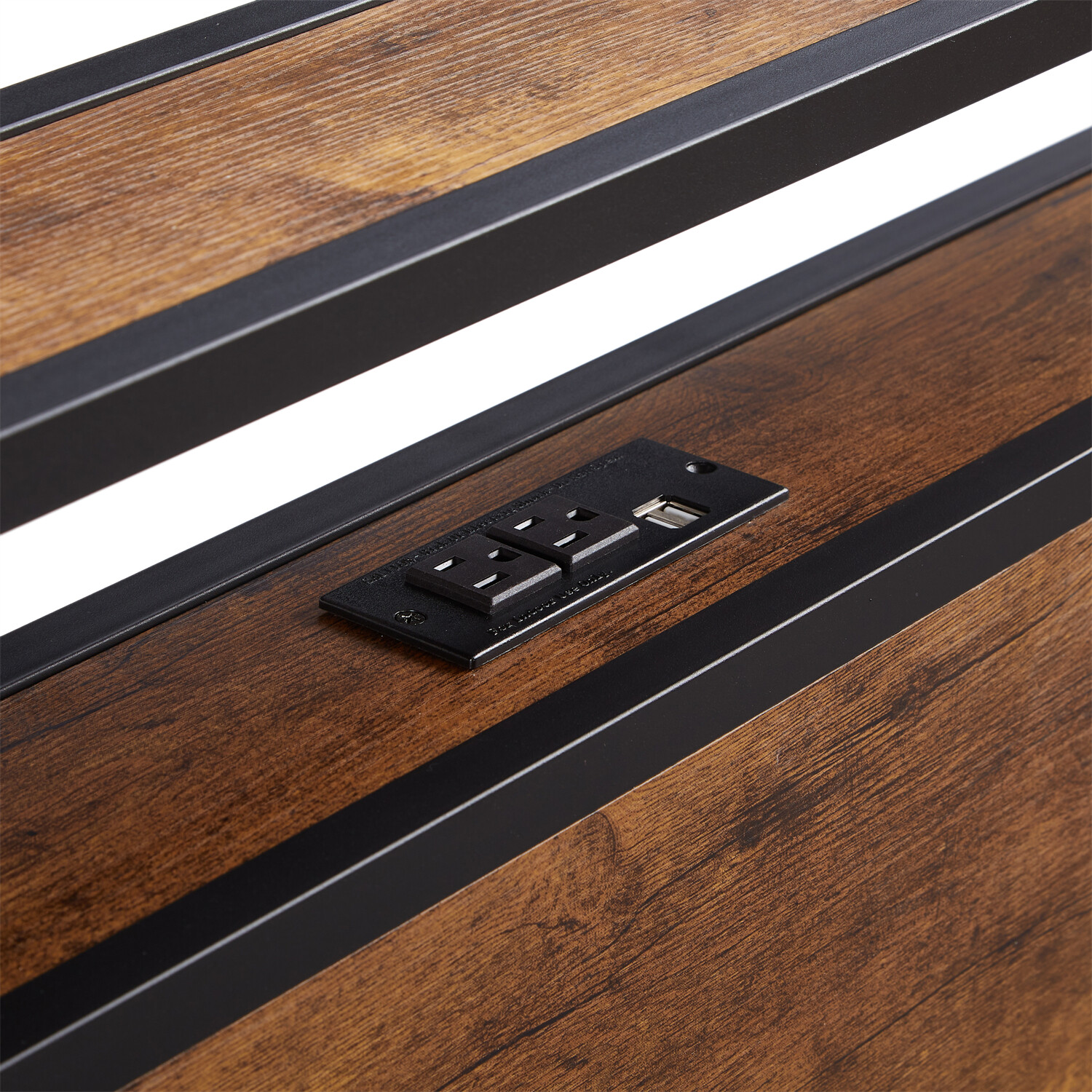 Full/Queen/King Size Bed Frame Metal Platform Bed with Charging Station US