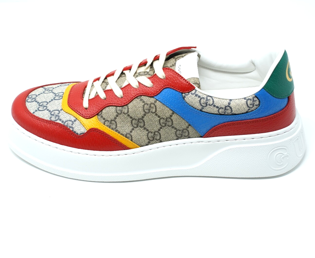 Gucci Mens Sneakers Shoes GG Trainers Red White Beige 726828 UK 13 US 13.5 909E