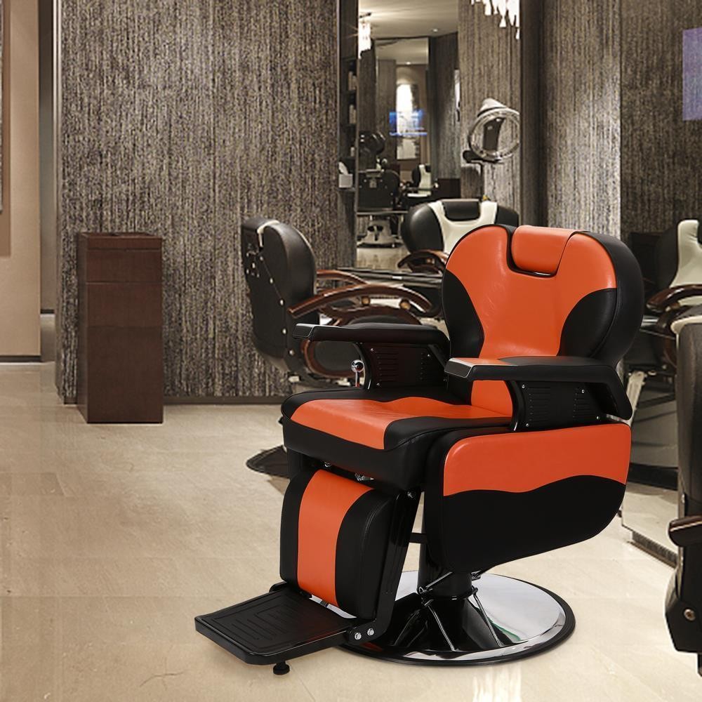 Heavy Duty Reclining Barber Chair All Purpose Hydraulic Barbershop Salon Chair
