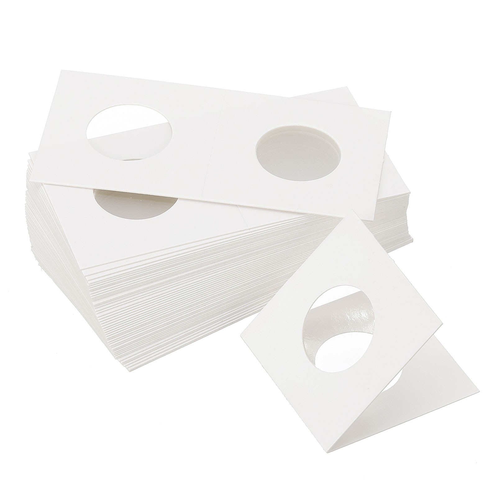 2x2 Coin Flips, 400 Pack 25mm Cardboard Coin Holder Paper Coin Holders, White