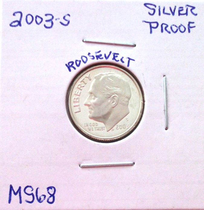2003 SAN FRANCISCO 90% SILVER ROOSEVELT PROOF DIME IN HIGH END PROOF CONDITION