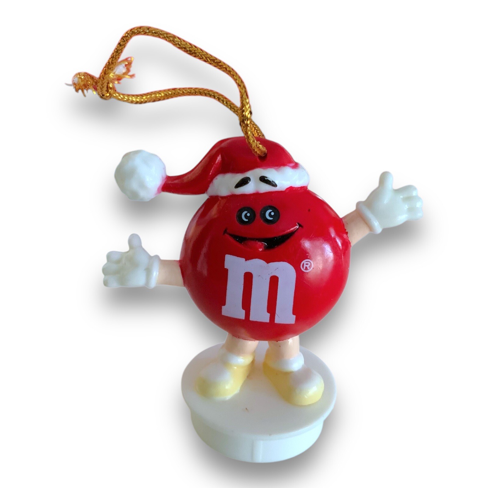 Vintage 1988 Red M&M Mars Candy Tube Toppers Christmas Ornament