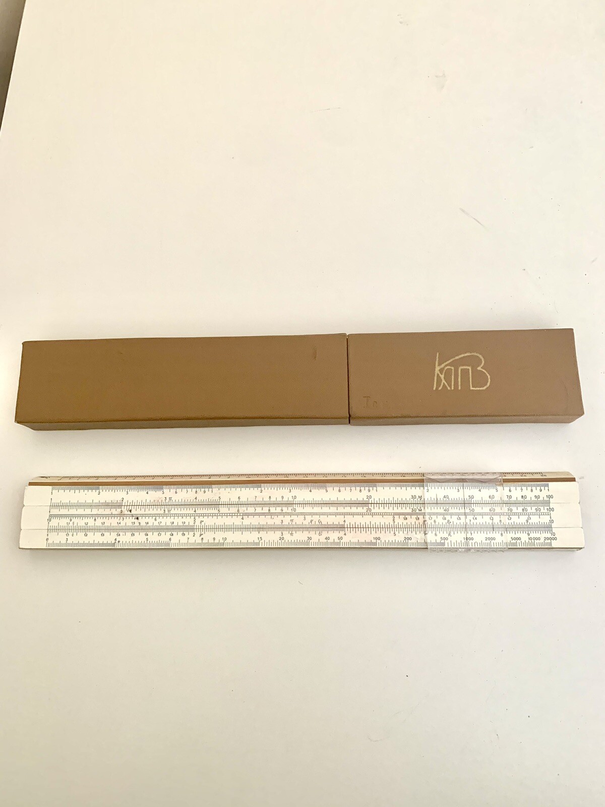 Vintage Wooden Logarithmic ruler Engineering USSR 1976 HOST 5161-72