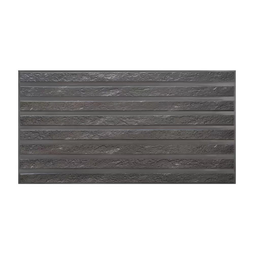 Falkirk Retro 3D VI 3-1/6 Ft. X 1-3/5 Ft. Black PVC Decorative Wall Paneling, Wa