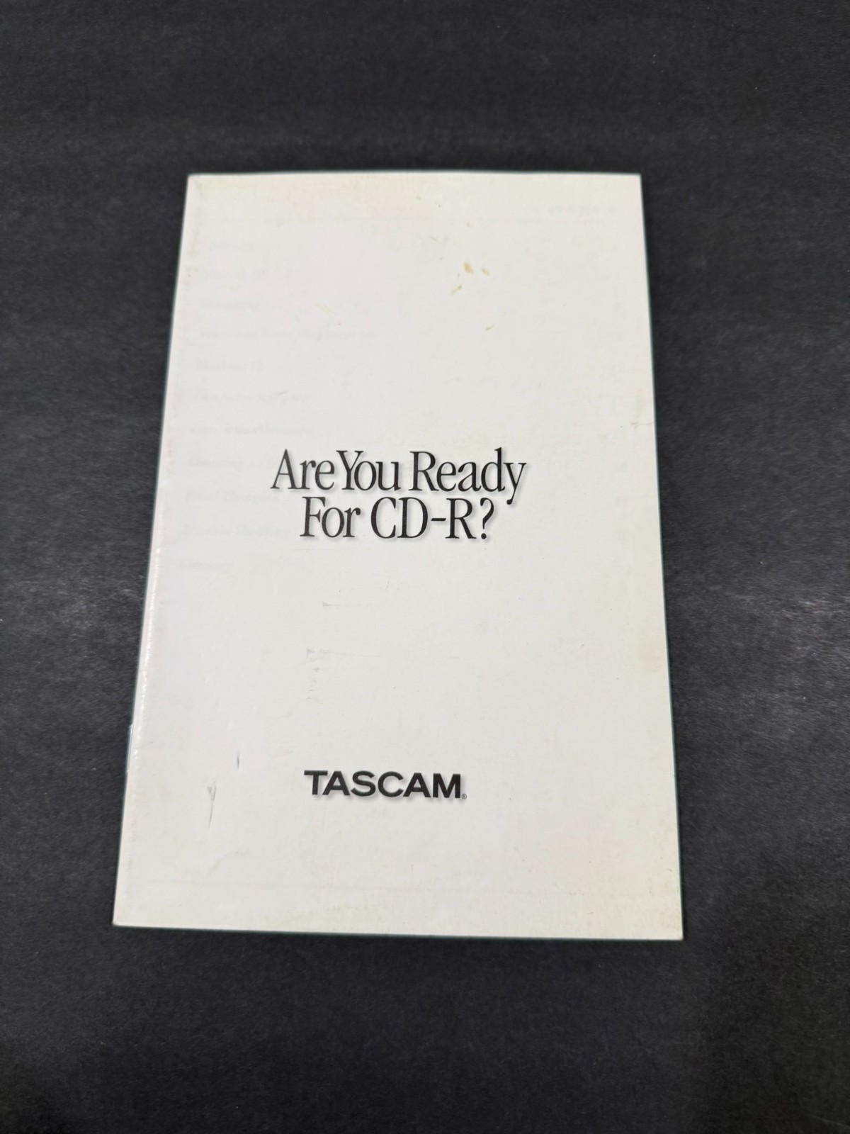 TASCAM "Are You Ready for CD-R? " Brochure
