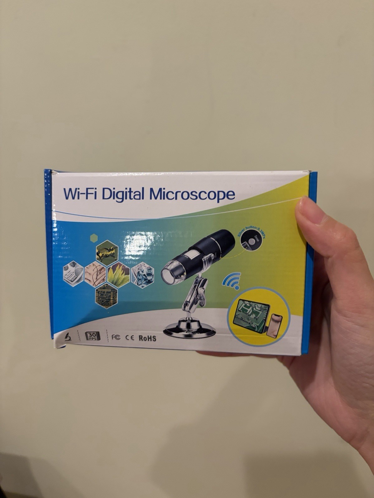 NIB portable Wi-Fi Digital Microscope used for viewing magnified images of small