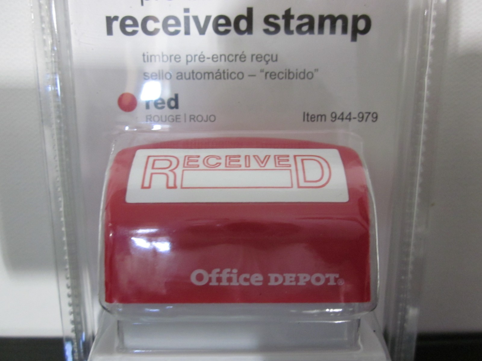 Office Depot Brand Pre-Inked Message Received Stamp Red 944-979