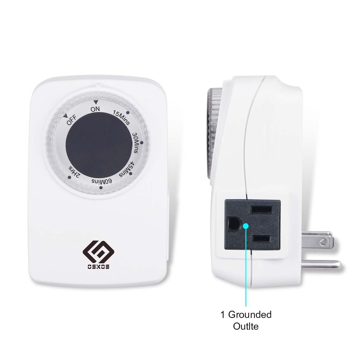 2-Pack 24-Hour Indoor Light Countdown Timer, One Grounded Outlet â€“ Ideal for