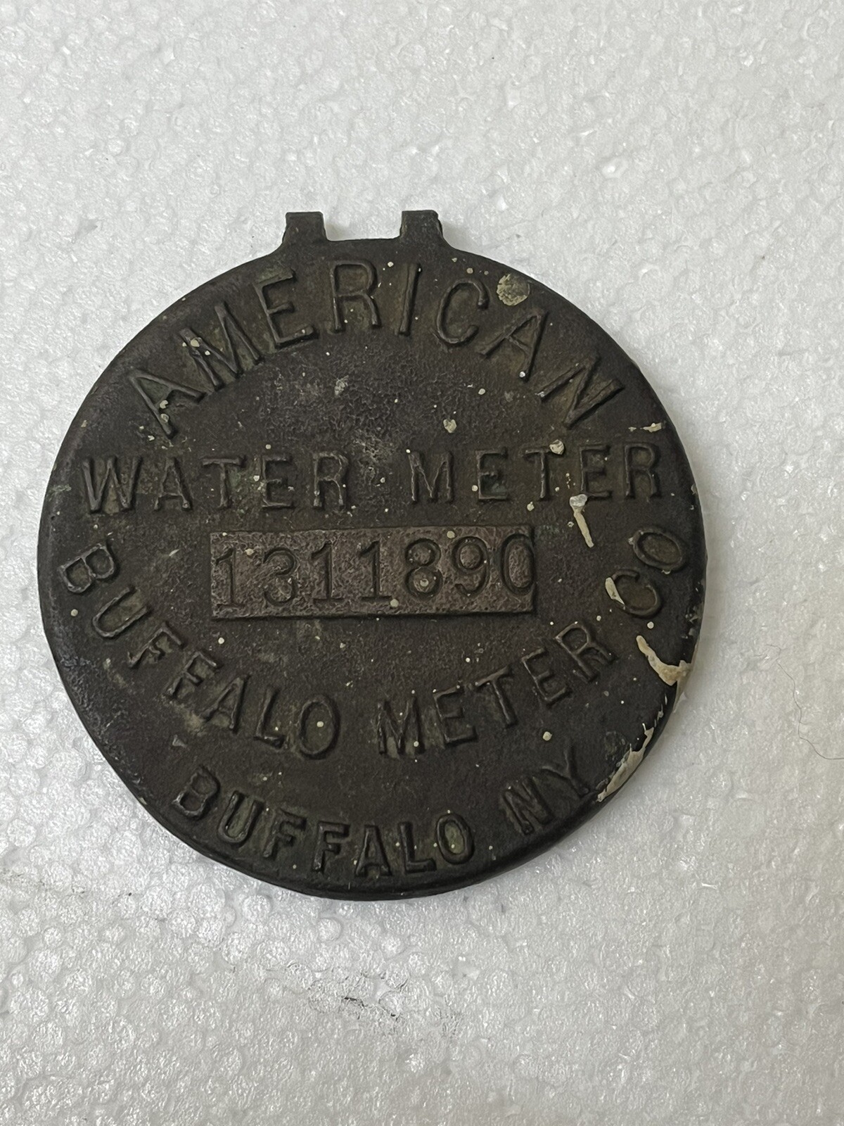 Antique Early American Water Meter Co Buffalo New York Brass Valve Cover