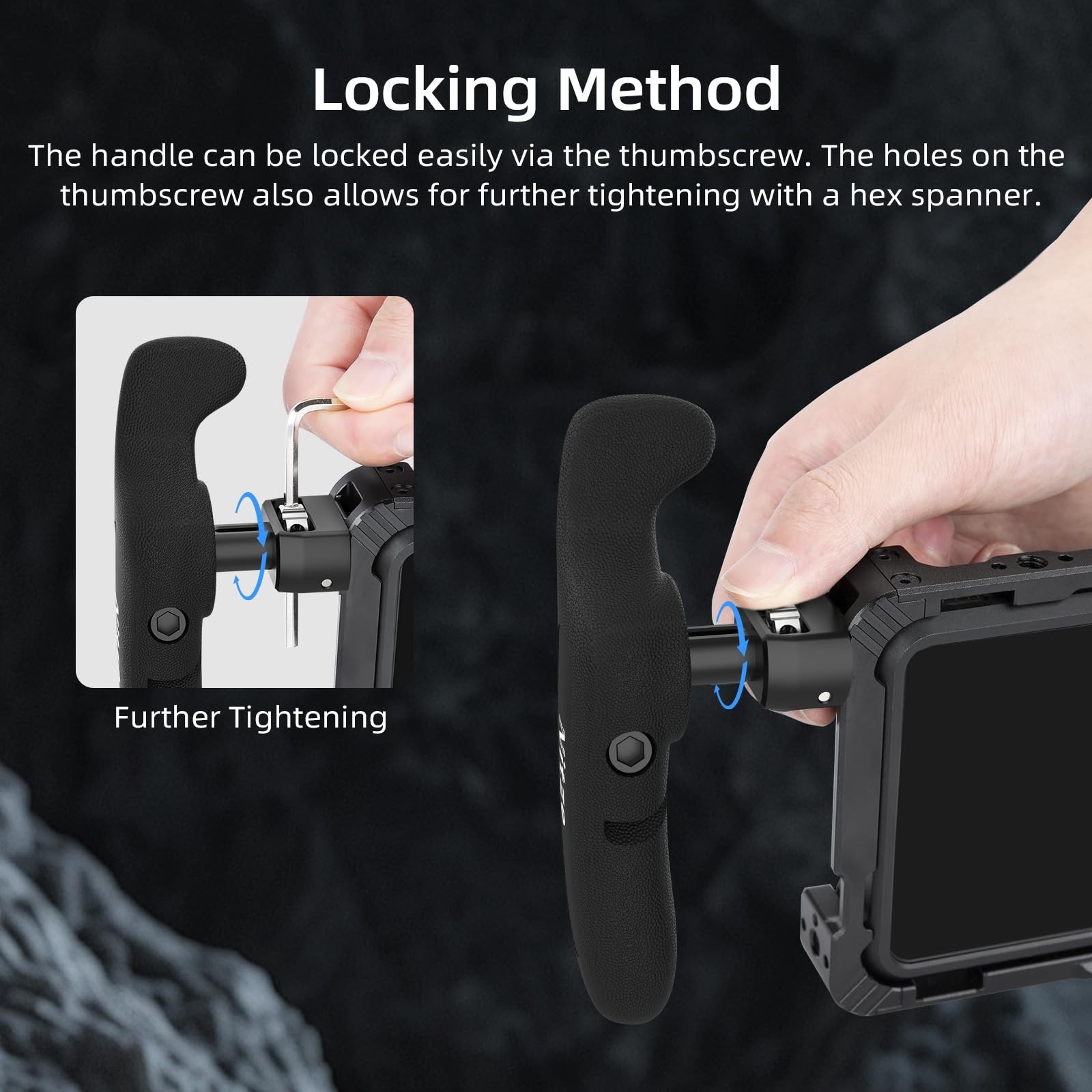 Nitze Side Handle Kit with 1/4" Screw and Retractable Locating Pins, 360° Adj...