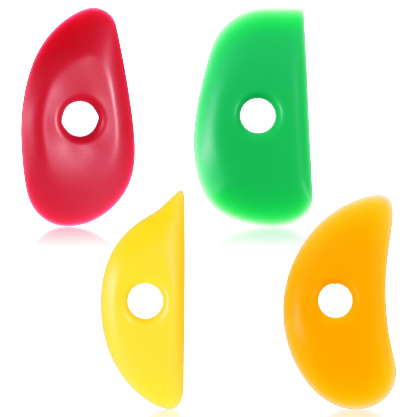 LXUEJIE 4 Pcs Pottery Rib, Soft Silicone Green, Orange, Yellow, Red