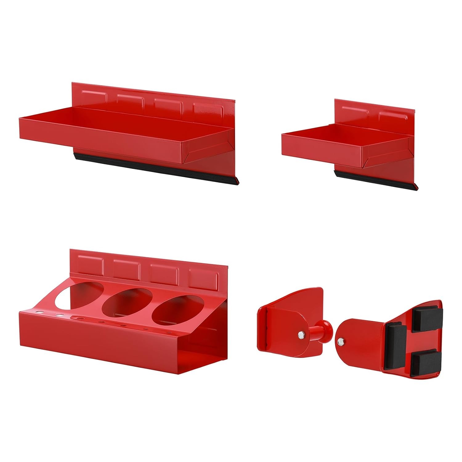 Magnetic Toolbox Shelf Storage Cabinet Organizer Red Tool Box Side Shelf
