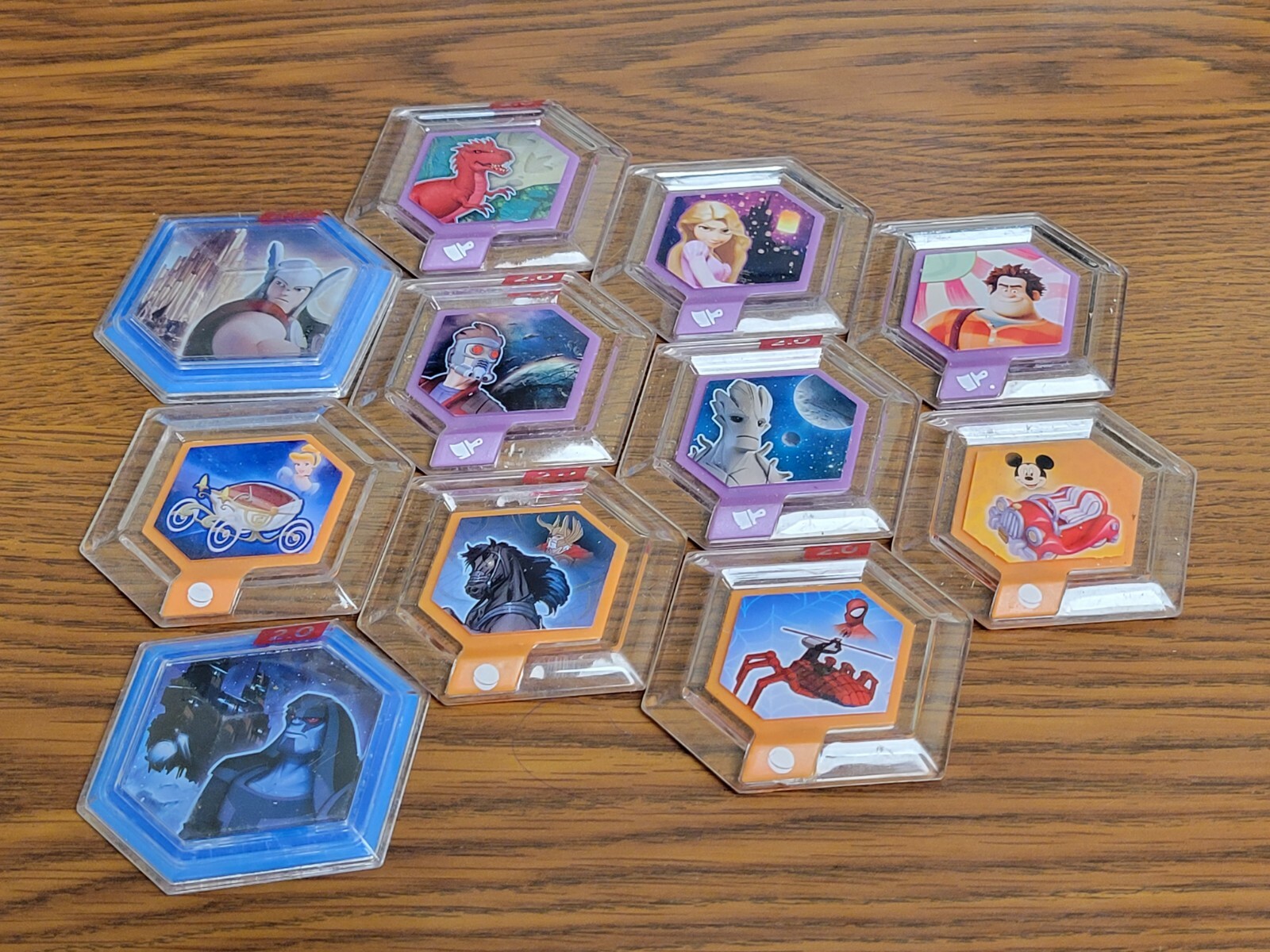 Lot of 11 Used Disney Infinity Power Discs Spiderman mickey 2.0 Tangled marvel
