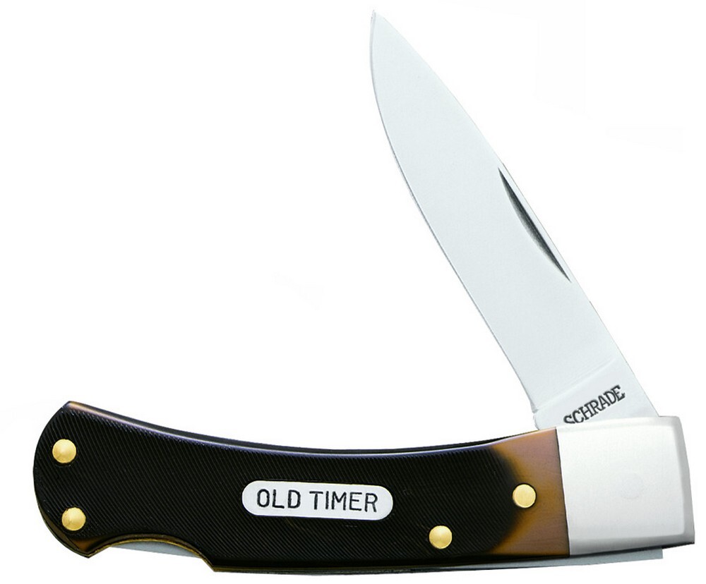 Schrade Old Timer Locking Pocket Knife Steel Locking Blade Delrin Handle - 3OT