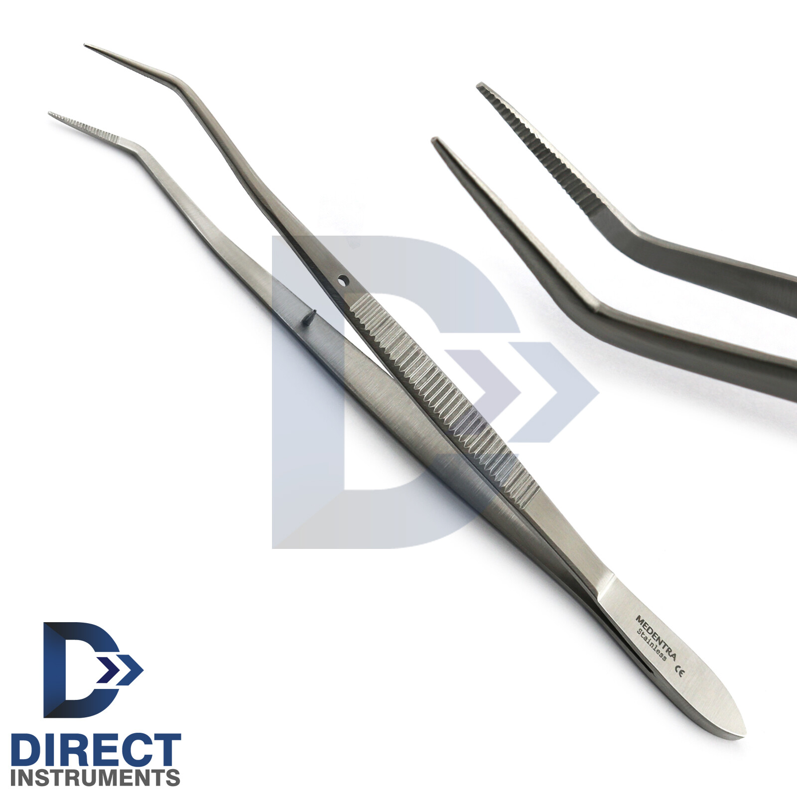Dental Meriam Tweezer Cotton Dressing Pliers 16cm Serrated Angled Tip Surgical