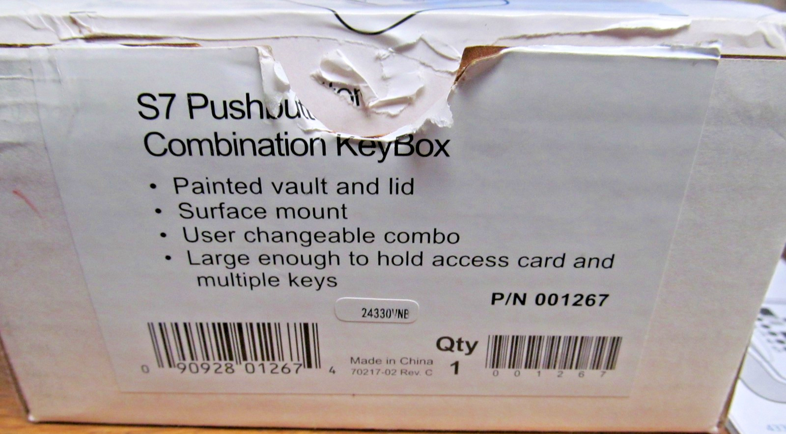 NEW OPEN BOX KIDDIE KEY SAFE PRO S7 PUSHBUTTON COMBINATION KEY BOX BLK FREE SHIP