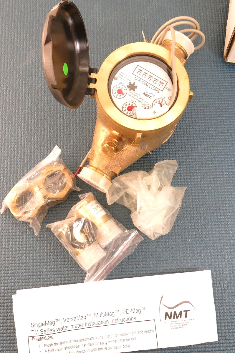 NMT Eco-Multimag-0.75 Tmax 105F. TM Series Pulse Water Meter Brass