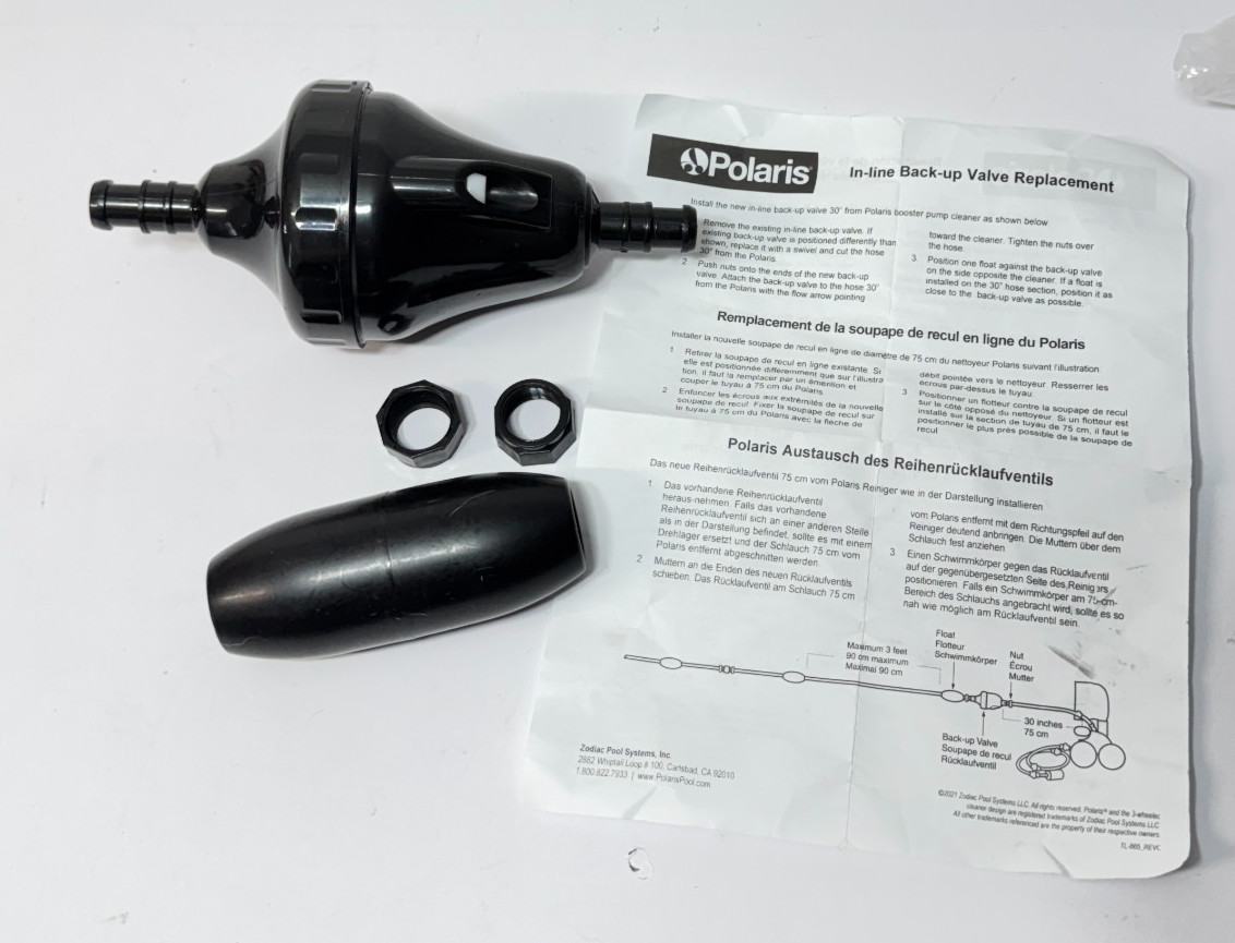 Polaris Back-Up Valve Black 280 380 480 Pro