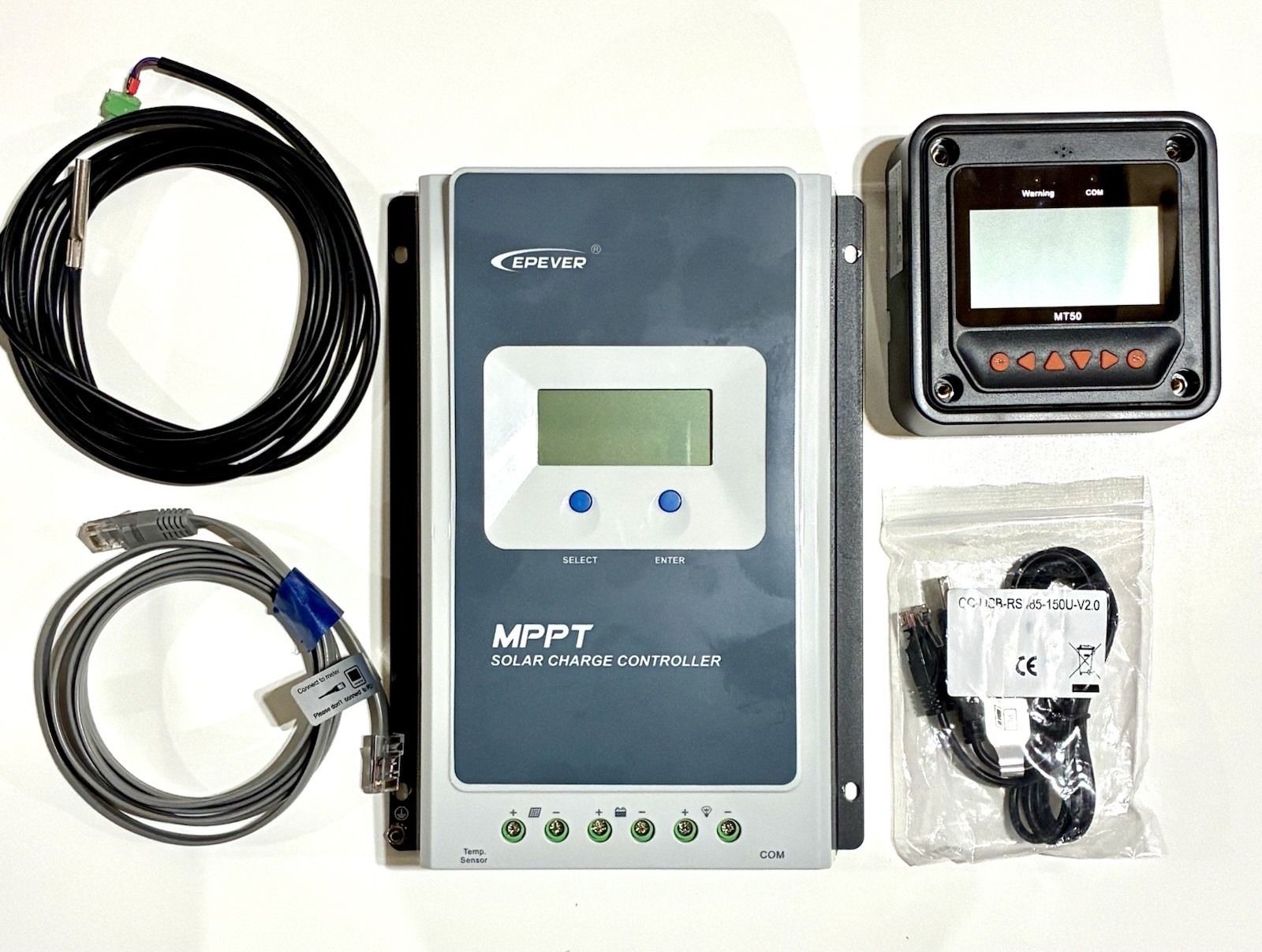 EPEver Tracer 4210AN Charge Controller + MT Remote Meter + Remote Temp. Sensor