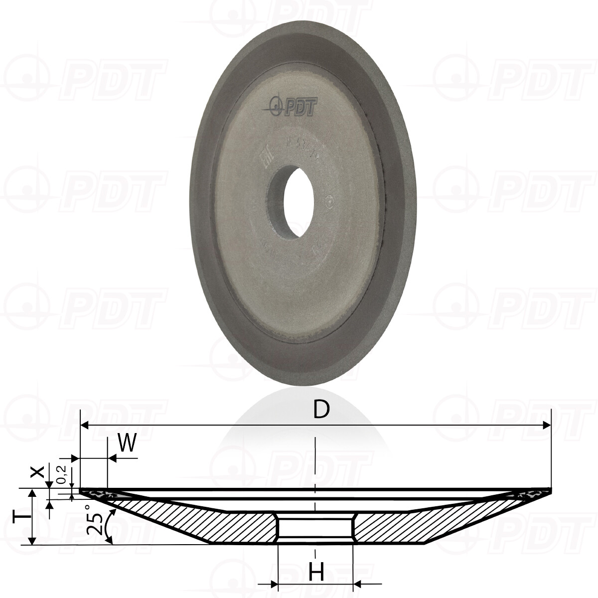 Cbn Grinding Wheel Made Of Borazon 12R4 D-50 To 150 Mm Disc Shape