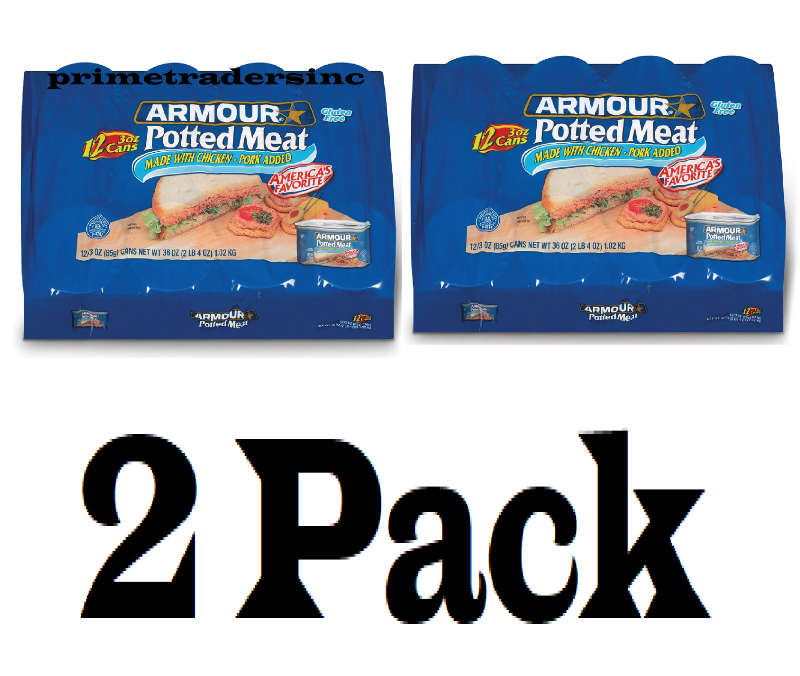2 Pack - Armour Potted Meat Made With Chicken and Pork, 3 oz., 12 ct.