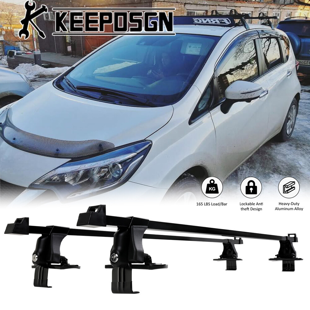 Top Roof Rack Cross Bars Cargo Carriers Luggage Aluminum w/ Lock for Nissan Leaf
