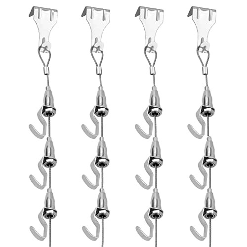 Adjustable Picture Hanging Wire Kit, 4.9ft (1.5m) Picture Rail 4.9 ft S Hook