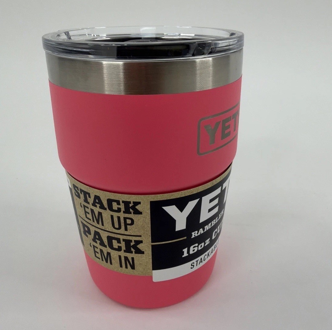 NEW Yeti Rambler 16oz Stackable Tropical Pink- Brand New -