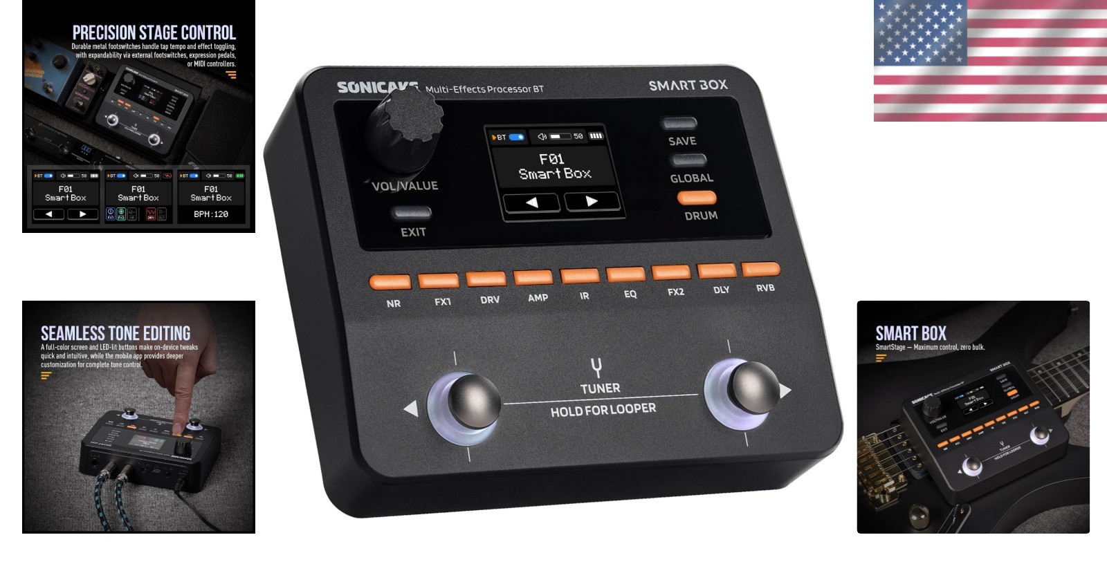 Electric Guitar Multi-Effects Processor with 130+ Effects