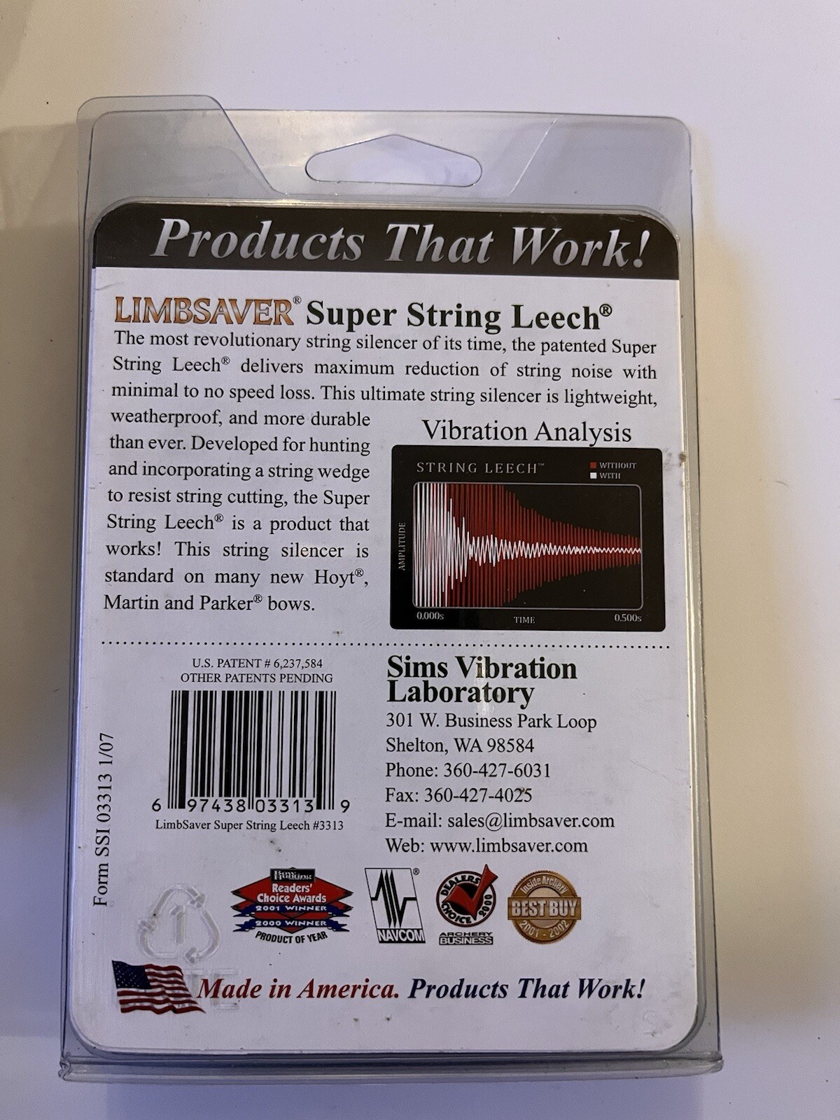 SIMS LIMBSAVER SUPER STRING LEECH 2 PC NOISE & VIBRATION CONTROL