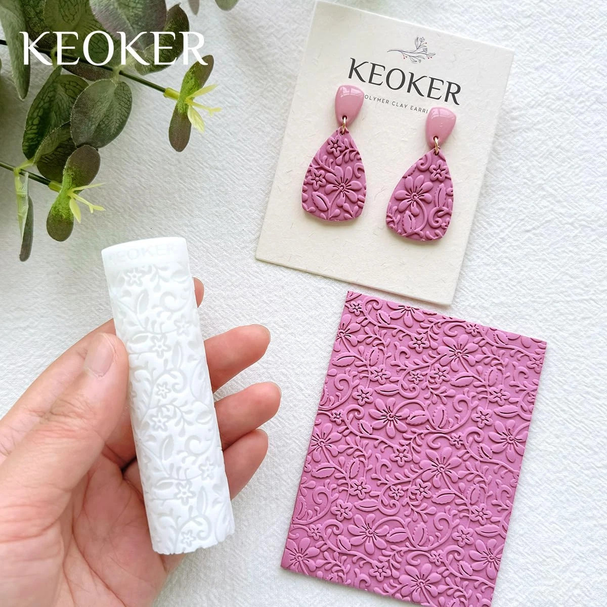 Polymer Clay Texture Roller, Polymer Clay Roller for Making Earrings, like Polym