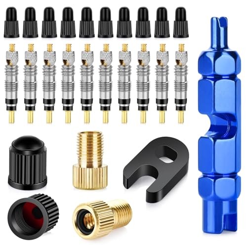 26 Pieces Presta Valve Core Repair Kit，Tubeless Valve&Presta Valve Caps；Valve