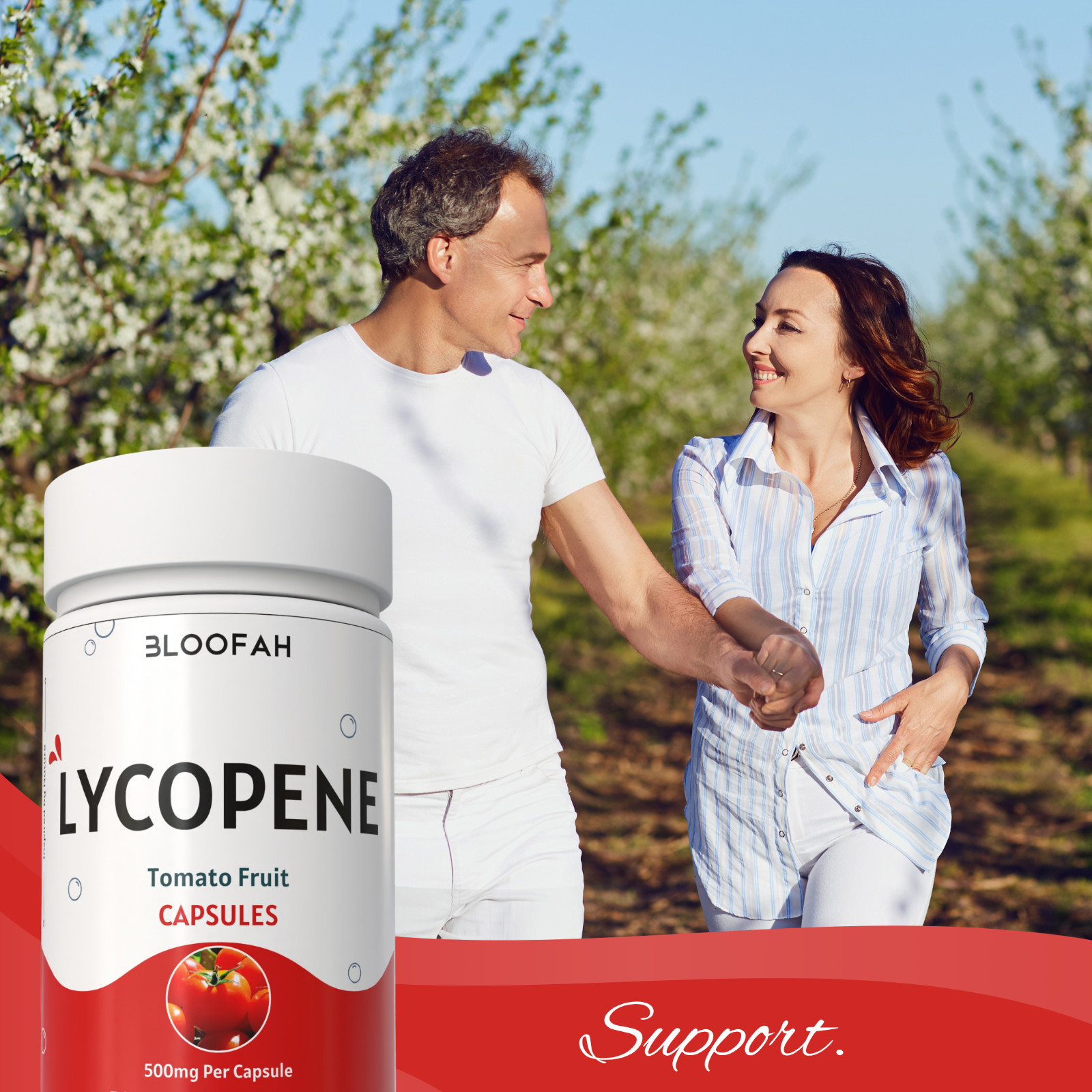 Bloofah Lycopene Tomato Fruit Powder Capsules 500mg | 120 Count | Clean Label