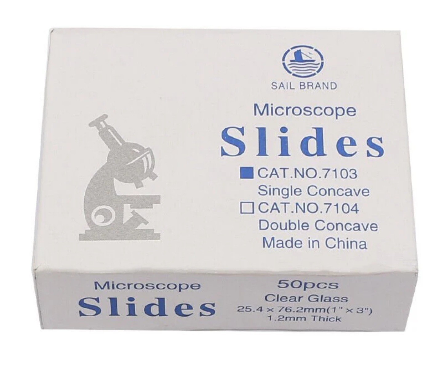 Sail Brand Single Concave Microscope Slides - Ground Edges (50pcs) 7103