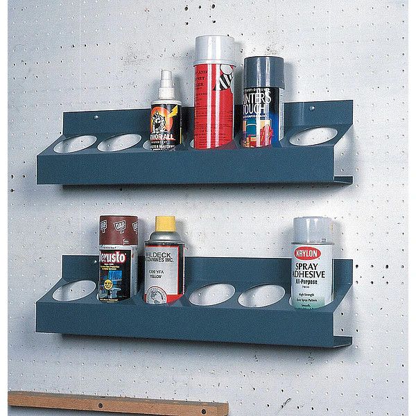 Mfg Can Caddy, 6 Compartments, Gray, Steel, 21-1/2 in W x 3-1/8 in D x 5-1/4 in