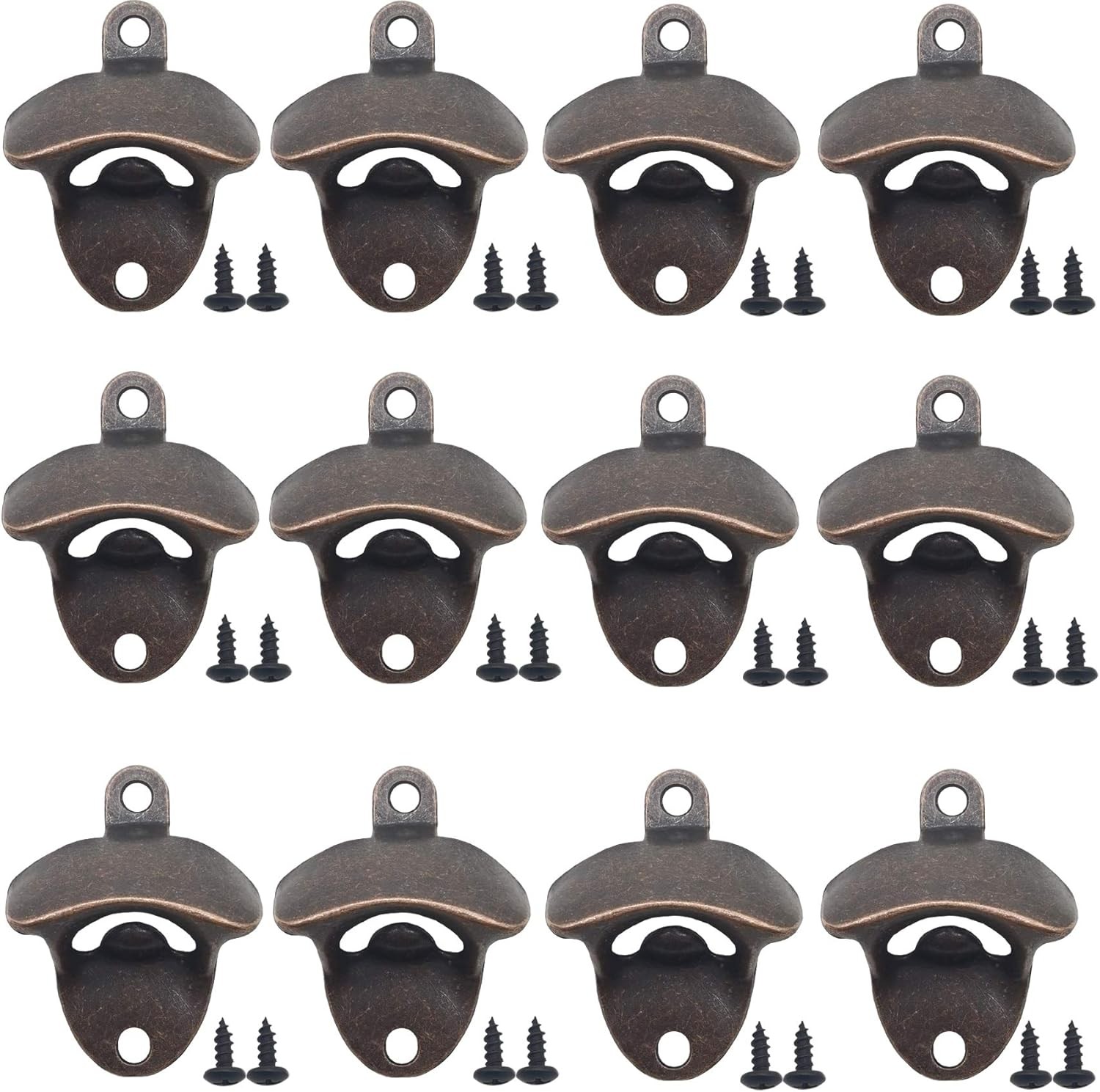 12PCS Wall Mounted Bottle Opener Vintage Beer Bottle Opener Suitable for Bars