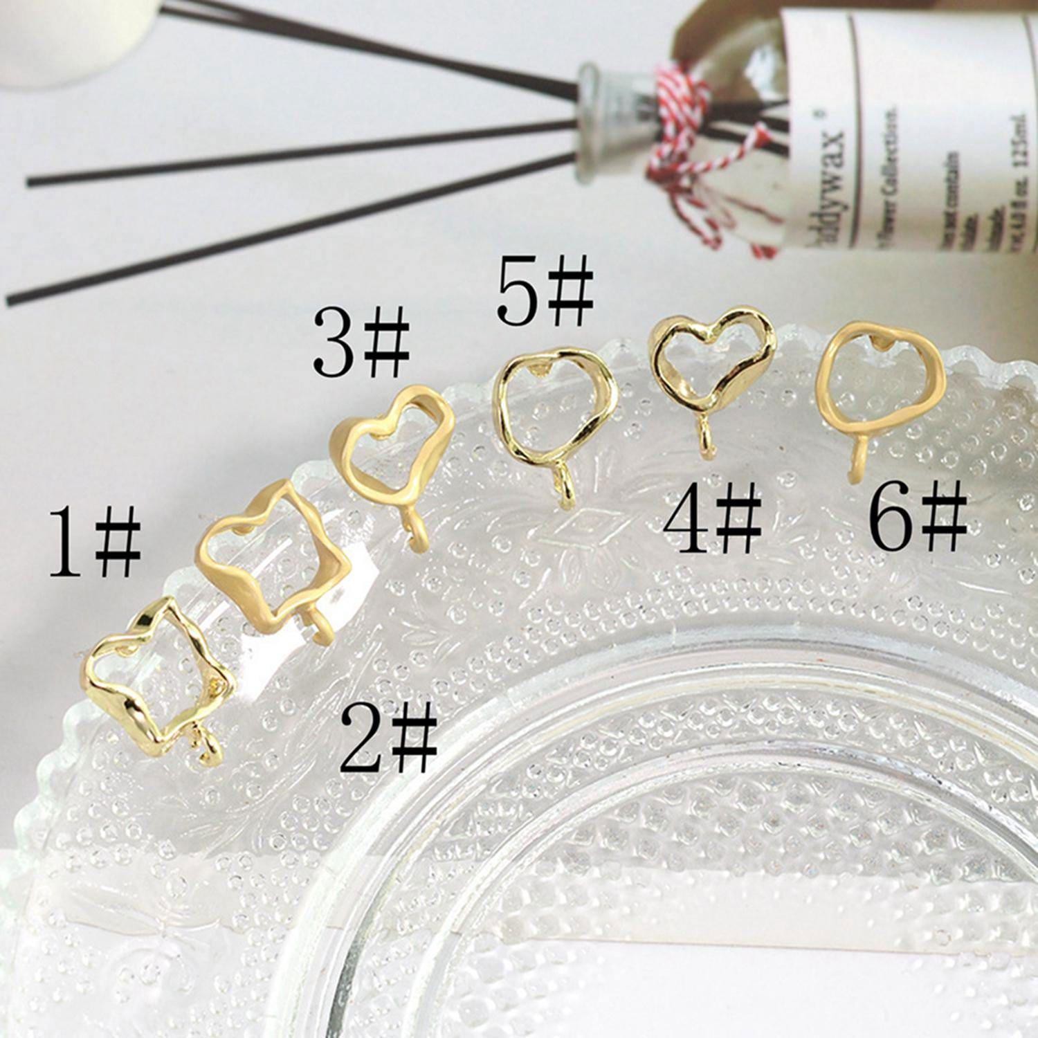 4Pairs Gold Tone Alloy Stud Earrings Connector Component GD512