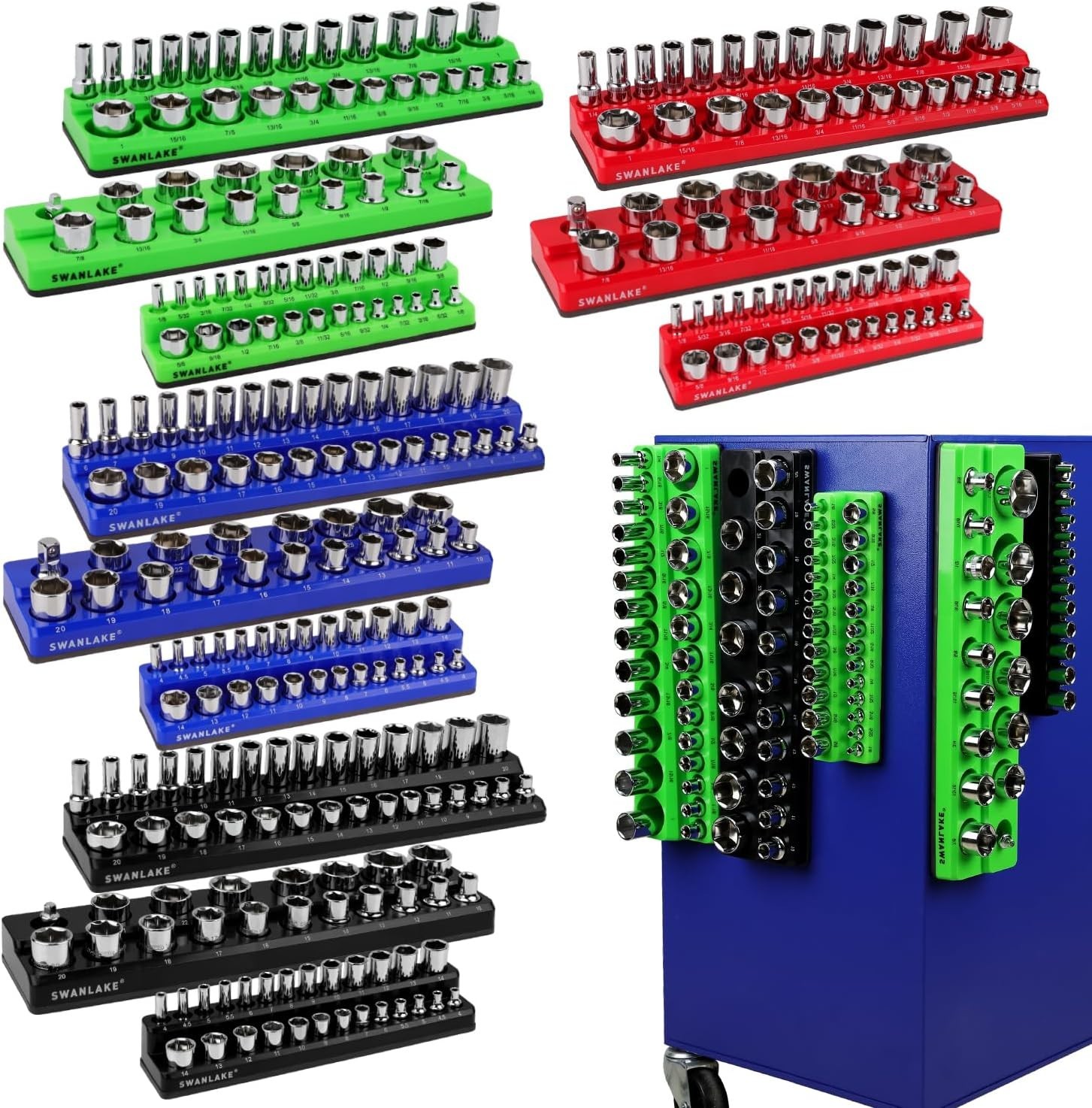 Magnetic Socket Organizer Set - 286 Piece Storage Solution