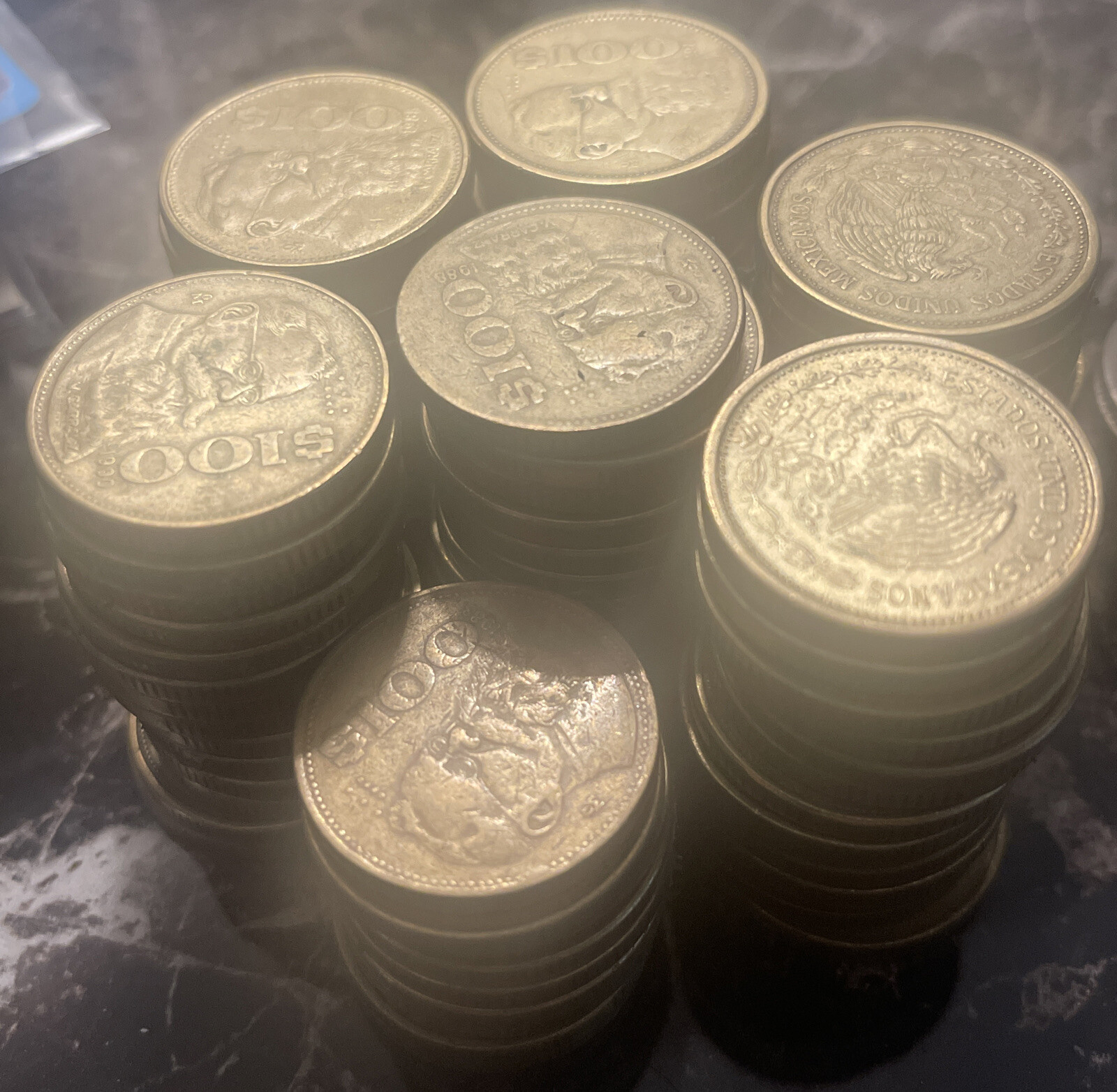 Mexico 100 pesos coin, peso, Mexican, ONE RANDOM YEAR!