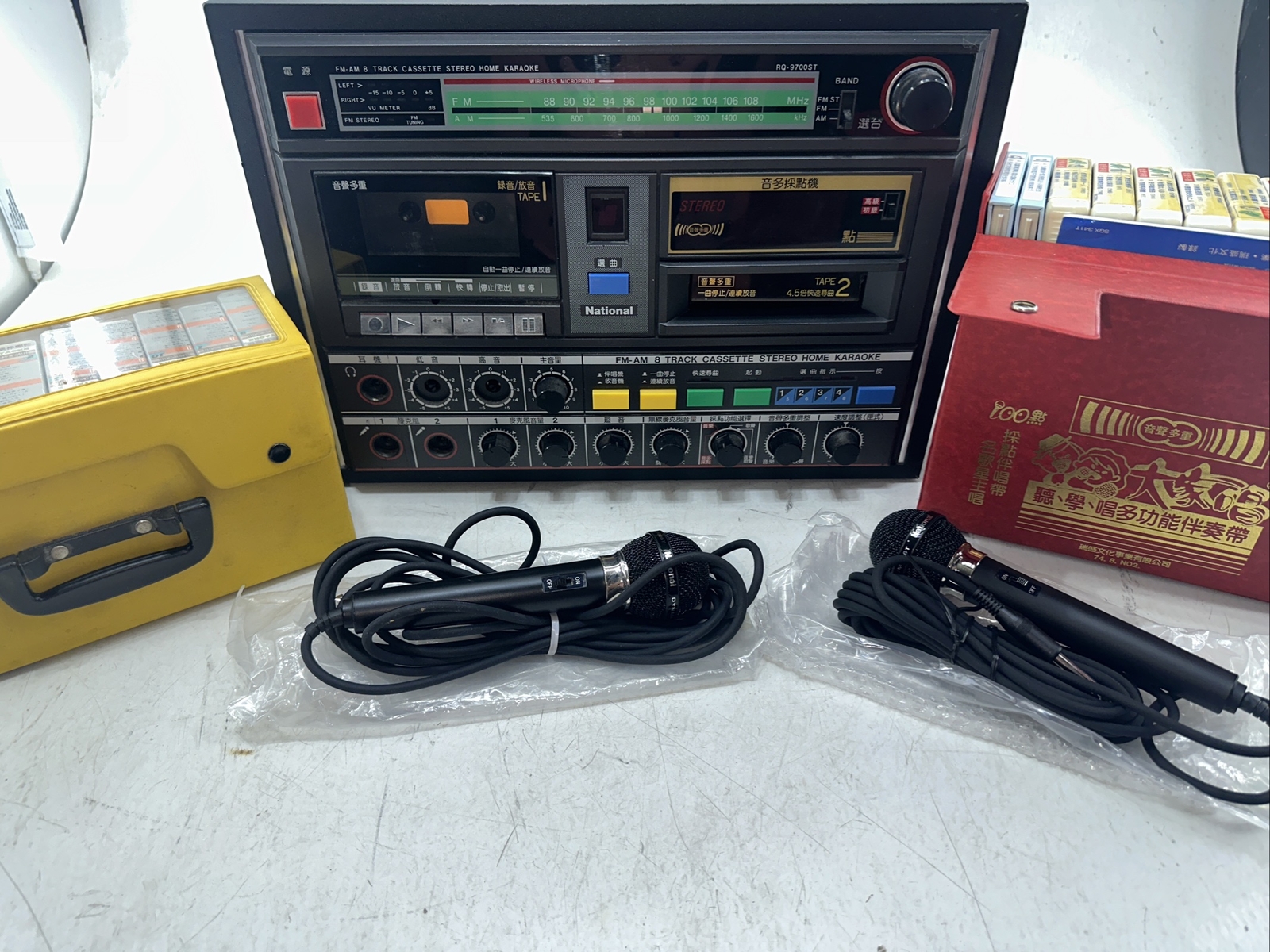 Vintage Japanese National Panasonic Karaoke FM-AM Radio & Cassette 8-track Works