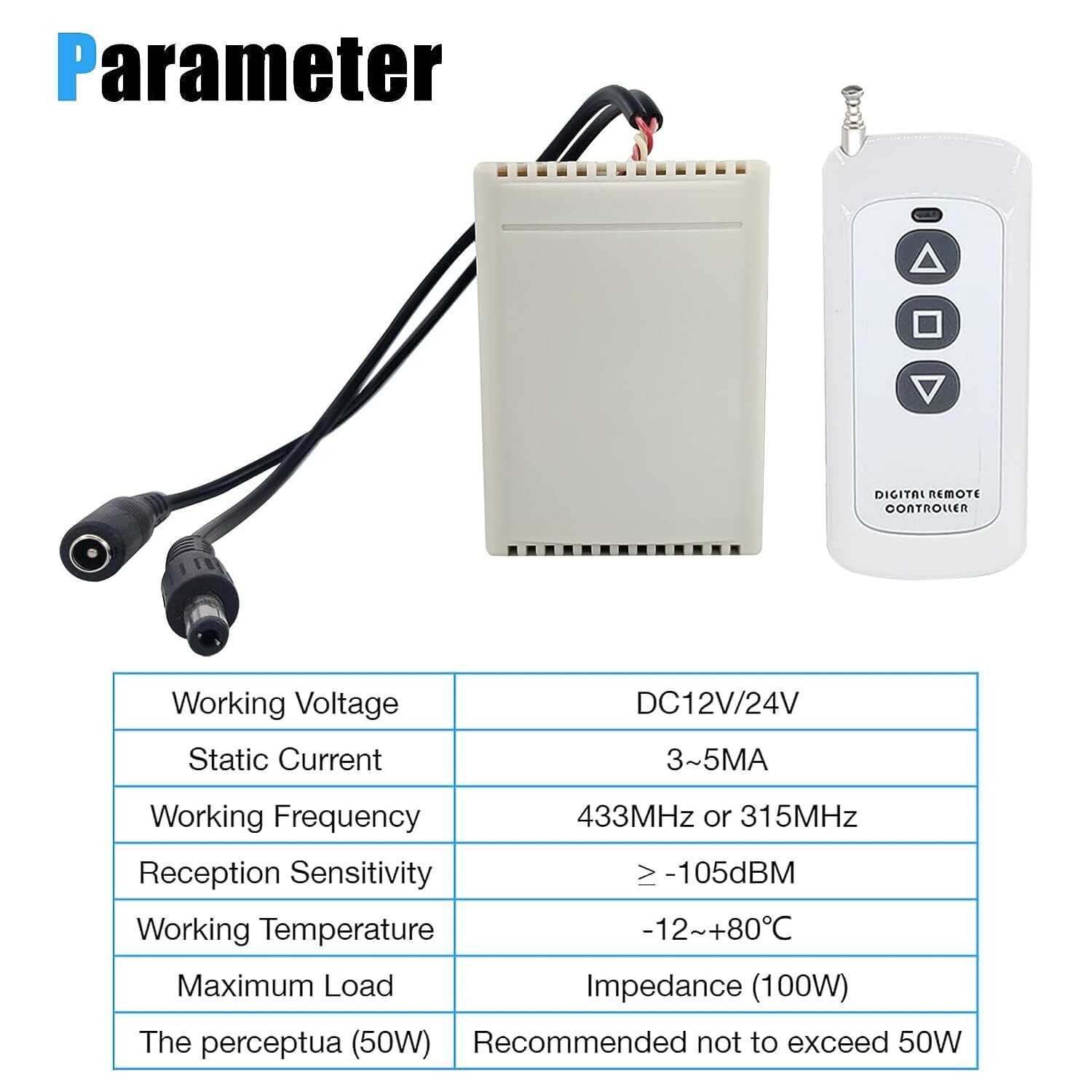 Wireless Remote Control for Linear Actuator Forward Reverse 12V 24V Switchable