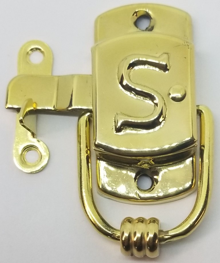 RIGHT Hand BRASS Sellers "S" Cabinet Latch door knocker Hoosier antique vintage