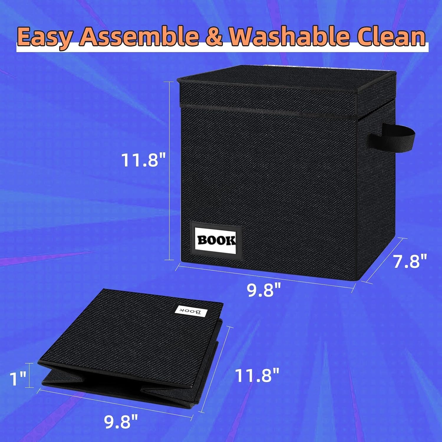 Sturdy & Collapsible Comic Storage Box Set, Water-Resistant, Functional Design