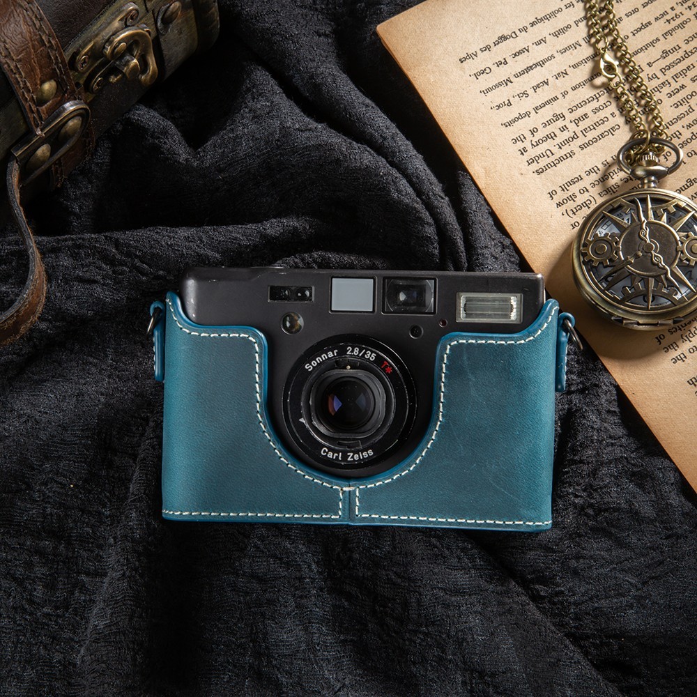 For Contax T3 Camera Collocation Genuine Leather Half Camera Case Bag Cover