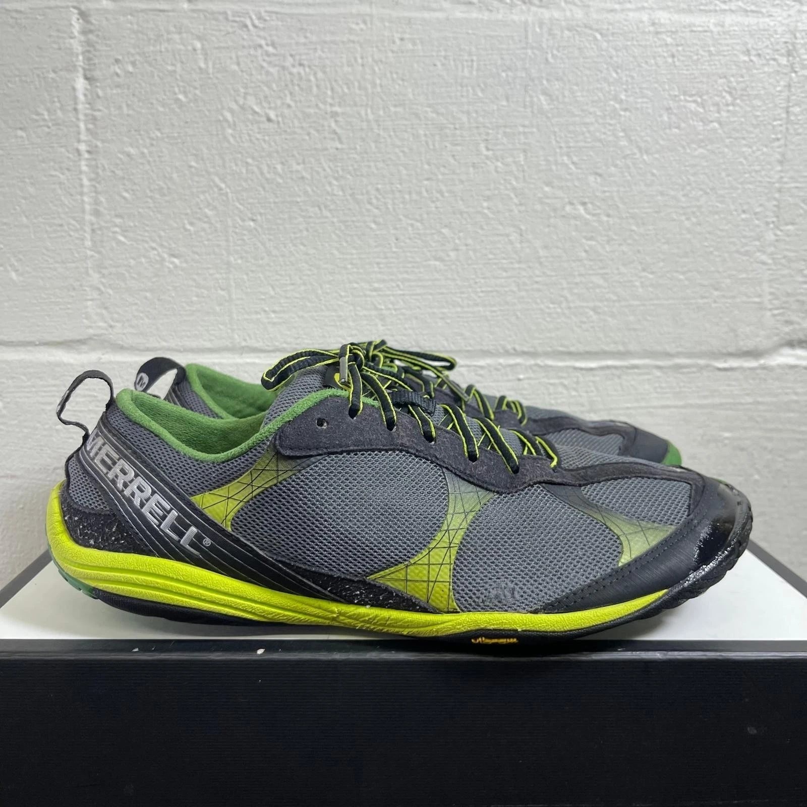 Merrell Road Glove Black Lime Zest Minimalist Barefoot Running Shoes Men's 11 US