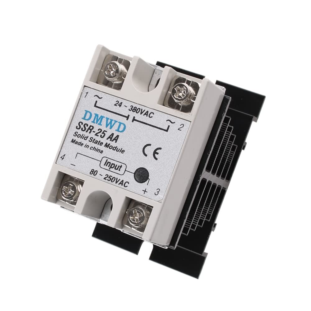 Solid State Relay AC to AC, 25A, Input 80-250V, Output 24-380V, Heat Sink