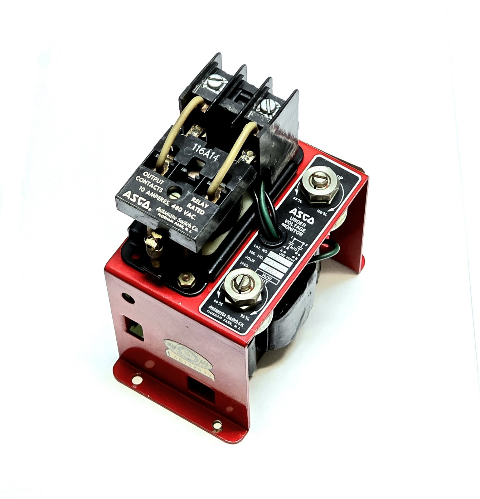 ASCO 214A69, Under Voltage Monitor, 120VAC, Tested